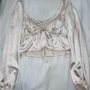 Elegant Cream Satin Blouse